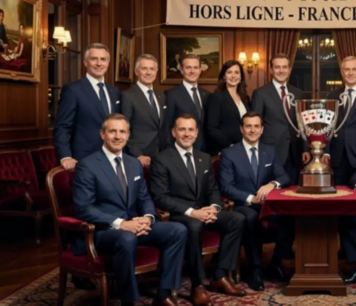 Mosaïque de photos de champions de tournois de cartes recevant des trophées en casinos français