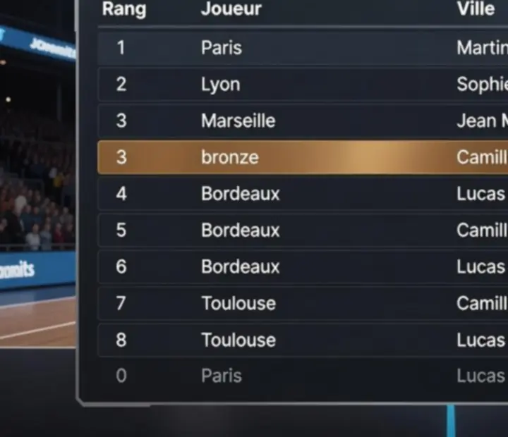 Capture statique d'un tableau de scores Palmaresfr montrant les premiers joueurs classés
