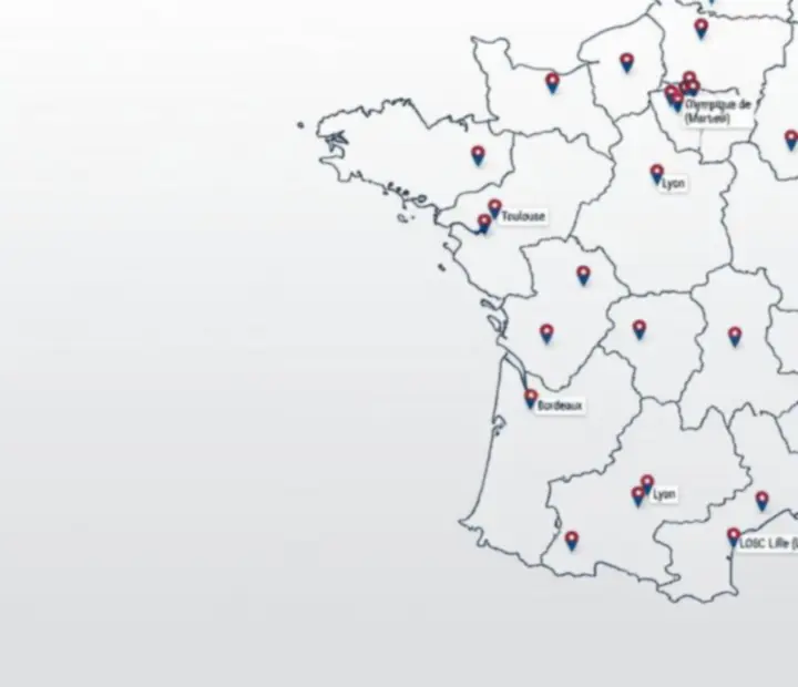 Carte de France illustrant la répartition des joueurs de tournois de cartes par région